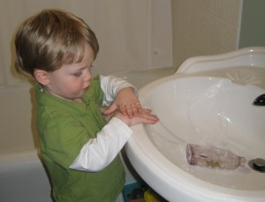 Toddler & soap Toddler & soap